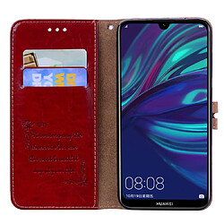 Acheter Wewoo Housse Coque Business Style Oil Wax Texture en cuir à rabat horizontal pour Huawei Y7 2019avec support et fentes cartes et portefeuille rouge