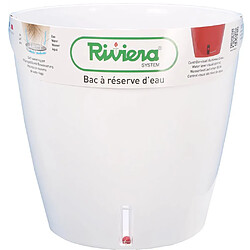 Avis Riviera Pot en plastique rond avec réserve d'eau 35 cm Eva blanc.