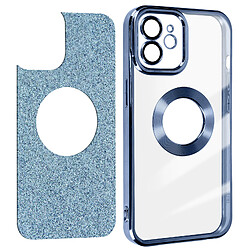 Avizar Coque iPhone 12 Paillette Bleu