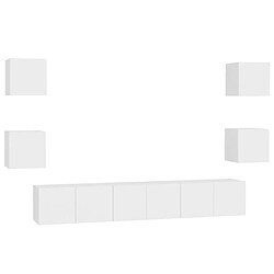 vidaXL Ensemble de meubles TV 7 pcs Blanc Bois d'ingénierie