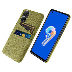 Coque en TPU anti-chute, anti-rayures avec deux porte-cartes pour votre Asus Zenfone 9 5G - jaune