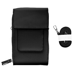 Avizar Pochette Bandoulière Smartphone en Simili cuir Sangle 130cm noir