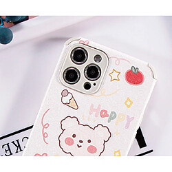 Avis C21 Couverture arrière Téléphone mobile Soft Soft Shell Dessin animé Happy Bear Motif anti-chute et couverture de protection antidérapante pour étui iPhone 12mini