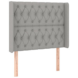 vidaXL Tête de lit avec oreilles Gris clair 93x16x118/128 cm Tissu