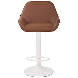 Non Tabouret de bar Braga simili cuir blanc