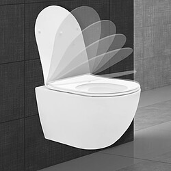 Avis Ecd Germany Toilette suspendu sans rebord blanc mat avec siège WC Soft Close salle de bain