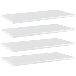 vidaXL Panneaux de bibliothèque 4 pcs blanc brillant bois d’ingénierie