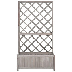 Maison Chic Jardinière,Bac à fleurs - pot de fleur à treillis de jardin Gris 70x30x135 cm Bois de sapin -GKD63609