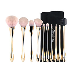 G64 10 pcs Maquillage Brosse Set Soleil Shadow Brown Foundation Foundation Buson Beauty Tool Voyage Maquillage Maquillage Brosse Mélangier Brushes Set