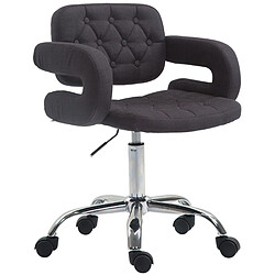 Decoshop26 Chaise de bureau réglable en hauteur pivotante dossier et accoudoir en tissu noir BUR10435