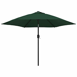 Maison Chic Parasol Jardin | Parasol cantilever à LED 3 m vert - GKD96284