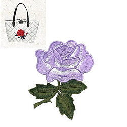 Wewoo 10 pcs rose série broderie autocollants bricolage robe cheongsam patch violet