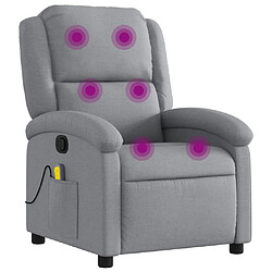 vidaXL Fauteuil de massage inclinable Gris clair Tissu