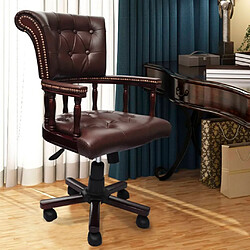 vidaXL Chaise de bureau pivotante Marron