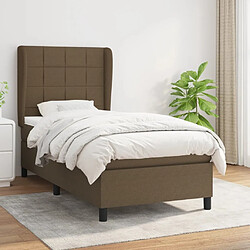 Maison Chic Structures de lit + matelas,Lit à sommier tapissier avec matelas Marron foncé 90x190 cm -MN66875