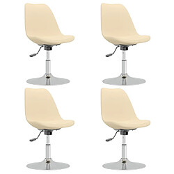 Maison Chic Lot de 4 Chaises pivotantes à manger,Chaises à manger,Chaises de cuisine salon Crème Tissu -MN46906