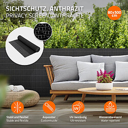 Ecd Germany Filet de protection visuelle de jardin natte en PVC 80x500 cm clôture anthracite