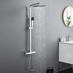 Auralum MAX Colonne de Douche Carré Set de Douche avec Mitigeur Thermostatique Design Moderne