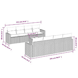 Avis vidaXL Salon de jardin avec coussins 9 pcs marron résine tressée