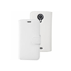 Mocca étui folio Luxe blanc avec support pour Wiko Darknight