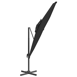 Helloshop26 Parasol meuble de jardin cantilever à double toit 400 x 300 cm noir 02_0008158