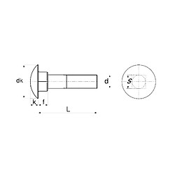 Avis Vis à métaux Acton tête ronde collet carré inox A2 DIN 603