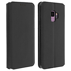 Avizar Etui Galaxy S9 Housse folio Porte-carte Fonction Support Noir