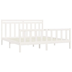 Avis vidaXL Cadre de lit sans matelas blanc bois massif de pin 200x200 cm