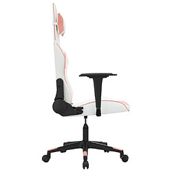 Avis vidaXL Chaise de jeu Blanc et rose Similicuir