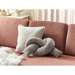 Beliani Coussin GLADIOLUS Fourrure synthétique 172 x 14 cm Unicolore Gris