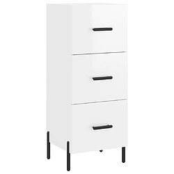 Acheter vidaXL Buffet haut Blanc brillant 34,5x34x180 cm Bois d'ingénierie