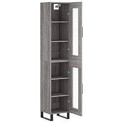 Avis vidaXL Buffet haut Sonoma gris 34,5x34x180 cm Bois d'ingénierie