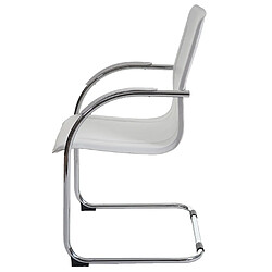 Avis Mendler 2x chaise de conférence Samara, chaise visiteurs cantilever, similicuir ~ blanc