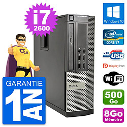 PC Dell OptiPlex 990 SFF Intel i7-2600 RAM 8Go Disque Dur 500Go Windows 10 Wifi - Occasion