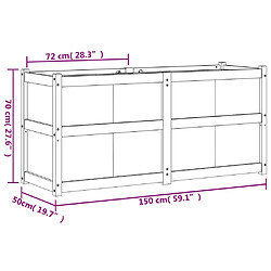 vidaXL Jardinière 150x50x70 cm bois de pin imprégné pas cher