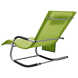 Avis vidaXL Chaise longue textilène vert et gris