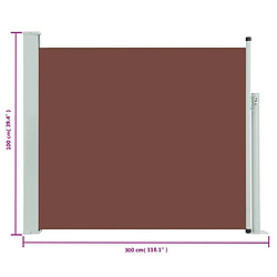 vidaXL Auvent latéral rétractable de patio 100x300 cm Marron pas cher