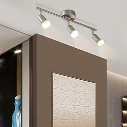 NETTLIFE 3 Spots de plafond couloir moderne GU10 pivotants à 330°lampe rotative en acier inoxydable pour salon chambre cuisine (sans ampoule) pas cher