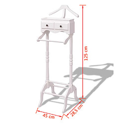 vidaXL Portant à vêtements avec armoire Bois Blanc pas cher