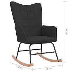 vidaXL Chaise à bascule Noir Tissu pas cher