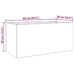 vidaXL Jardinière argenté 62x30x29 cm acier inoxydable pas cher