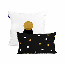 Happy Friday Housse de coussin HappyFriday Blanc Golden dots Multicouleur 2 Pièces