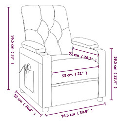 vidaXL Fauteuil inclinable électrique Gris clair Tissu pas cher