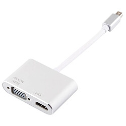 Acheter Wewoo Cable Adaptateur Mini DisplayPort vers VGA et HDMI 2 en 1 4Kx2K (Argent)