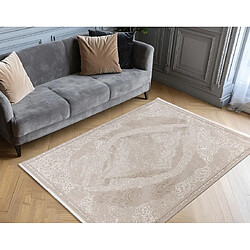 Lisa Design Telio - tapis rectangulaire motif oriental - taupe pas cher