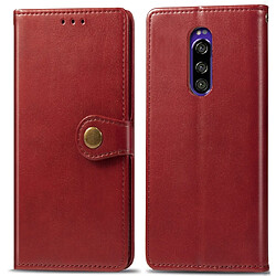 Wewoo Housse Coque Etui en cuir de couleur unie pour téléphone mobile avec boucle de protection portable et lanièrecadre photo et fente carteporte-monnaie et support Sony Xperia XZ4 rouge