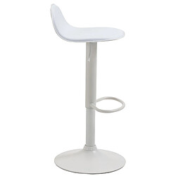 Acheter Decoshop26 Lot de 2 tabourets de bar avec repose-pieds en PVC blanc pied trompète en métal blanc 10_0004263