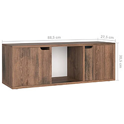 vidaXL Meuble TV Chêne fumé 88,5x27,5x30,5 cm Bois d’ingénierie pas cher