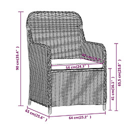 vidaXL Ensemble à manger de jardin avec coussins 9 pcs noir pas cher