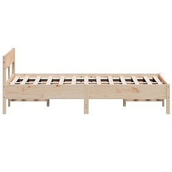 Acheter Vidaxl Cadre de lit avec tête de lit 135x190 cm bois de pin massif